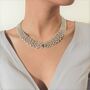 Silver Plated Mesh Chain Statement Necklace, thumbnail 6 of 7