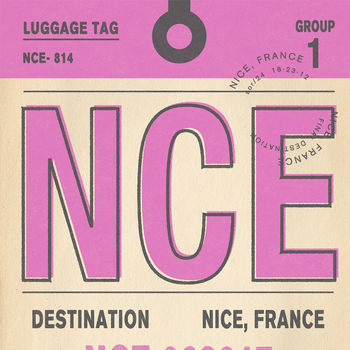 Personalised Nice Vintage Luggage Tag Print, 7 of 7