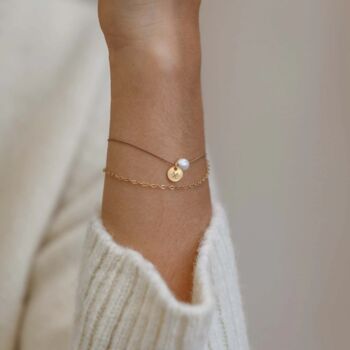 Pearl Gold And Silk Bracelet, 3 of 6