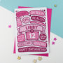Illustrated Any Age Personalised Birthday Card, thumbnail 1 of 3