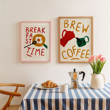 Brew Coffee Hand Painted Kitchen Wall Art Print, 7 of 7
