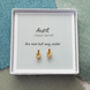 Aunt Knot Quote Stud Earrings, thumbnail 1 of 5