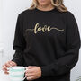 Ladies Love Sweatshirt In Black And Gold, thumbnail 1 of 4