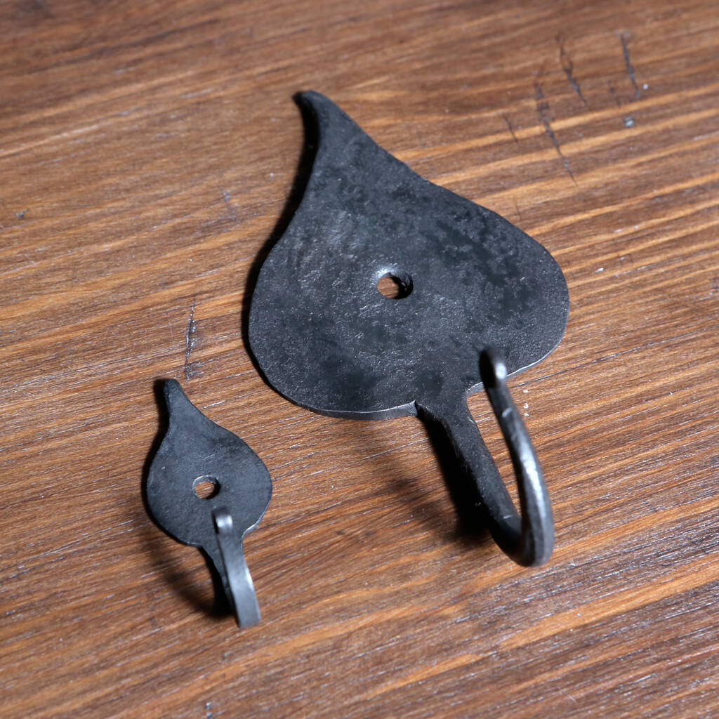 Black Iron Leaf Shaped Wall Hook By Red Berry Apple