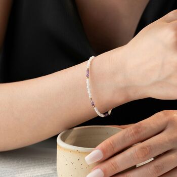 Natural Amethyst And Moonstone Bracelet, 2 of 7