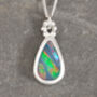 Sterling Silver Australian Opal Doublet Necklace, thumbnail 1 of 3