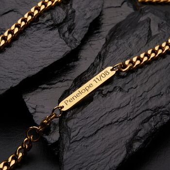 Gold Engravable 7mm Cuban Chain, 7 of 9