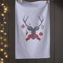 Personalised Christmas Stag Tea Towel, thumbnail 1 of 2