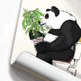 Panda Bear On Toilet, Funny Bathroom Art, thumbnail 7 of 7