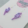Lilac Lightning Bolt Earrings Small And Large, thumbnail 8 of 10