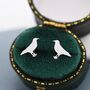 Crow Bird Stud Earrings In Sterling Silver, thumbnail 1 of 11