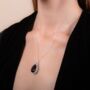 Pear Drop Smoky Quartz Silver Statement Necklace, thumbnail 2 of 3