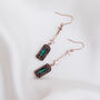 Antique Bronze And Emerald Green Stone Drop Earrings, thumbnail 1 of 4