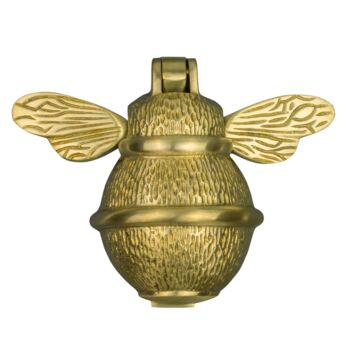 Brass Bumble Bee Door Knocker Satin Brass Finish, 3 of 5
