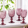 Set Of Four Amethyst Baroque Wine Goblets, thumbnail 1 of 8
