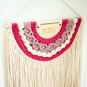 Personalised Macrame Rainbow Wall Hanging, 3 of 8