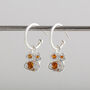 Real Citrine And Recycled Silver Hoop Earrings, thumbnail 1 of 5