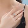 Aqua Green Opal Olive Leaf Ring In Sterling Silver, thumbnail 4 of 11