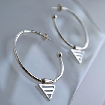 Large Geometric Hoop Earrings, 4 of 5