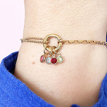 Multi Birthstone Charm Keeper Bracelet, 2 of 9