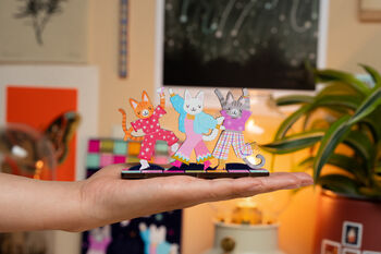 Personalised Disco Cats Birthday Pop Out Card, 5 of 7