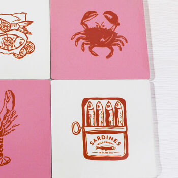 Seafood Inspired Ceramic Coasters, 4 of 4