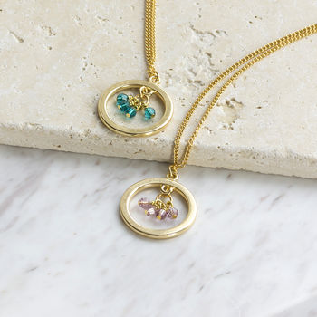 40th Birthday Gold Plated Birthstone Circle Necklace, 4 of 9