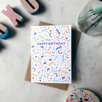 Happy Birthday Doodle Pattern Card, 3 of 3