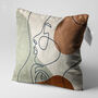 Brown Abstract Face Pattern Cushion Cover, thumbnail 3 of 7