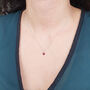 Mini Garnet Charm January Birthstone Silver Necklace, thumbnail 4 of 4
