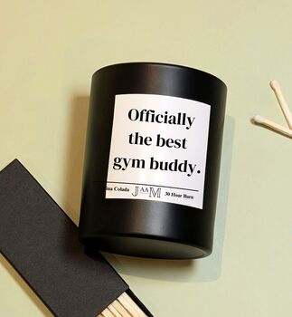 Officially The Best Gym Buddy Candle Gift, 2 of 5