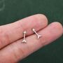 Sterling Silver Tiny Arrow Cz Stud Earrings, thumbnail 7 of 12