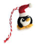 Penguin Christmas Decoration Penguin In Santa Hat, thumbnail 1 of 11