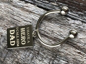 Silver Rectangle Personalised Two Ball Keyring, 5 of 6