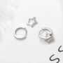 Sterling Silver Star Earrings With Swarovski Crystals, thumbnail 2 of 3