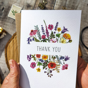 Colourful Rainbow Flowers Thank You Cards And Envelopes, 5 of 6