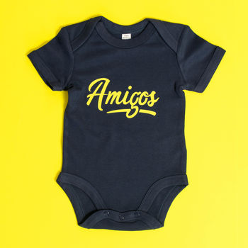 'Amigos' Father And Son T Shirt And Babygrow Set, 3 of 4