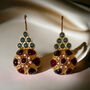 Red Garnet Earrings Plated With 24k Gold, thumbnail 1 of 4