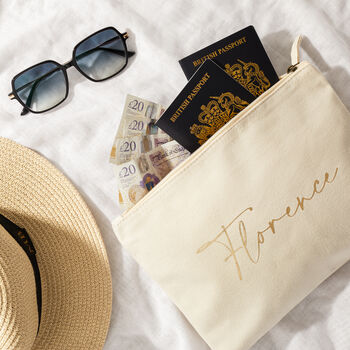 Personalised Canvas Zip Makeup Pouch, 2 of 4