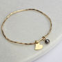 Personalised Pearl And Heart Charm Bangle, thumbnail 9 of 11