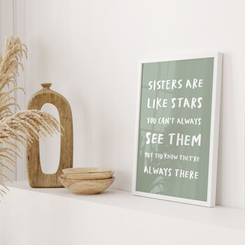 'Sisters Are Like Stars' Script Font Print, 5 of 8