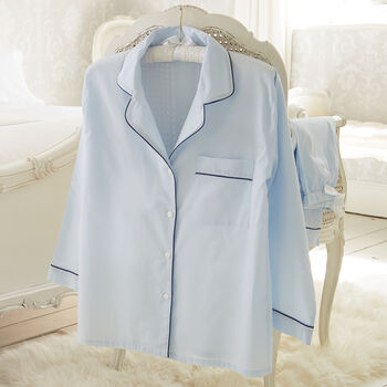 Women's White Cotton Personalised Pyjama Set, 2 of 5