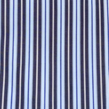 Men's 'Navy Spark' Stripe Crisp Cotton Pyjama Shorts, 4 of 4