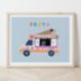 Personalised Kids Ice Cream Truck Print, thumbnail 6 of 6