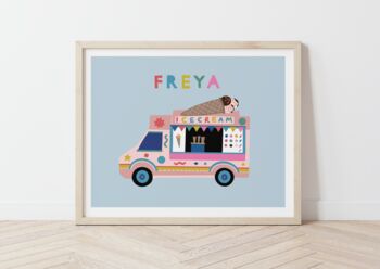 Personalised Kids Ice Cream Truck Print, 6 of 6