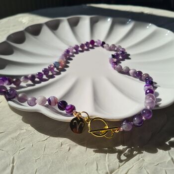 Amethyst And Agate Zodiac Crystal Necklace, 7 of 10