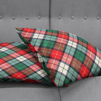 Xmas Christmas Cushion Cover With Plaid Pattern, 5 of 8