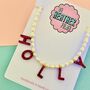 Personalised Natural Pearl Beaded Name Necklace, thumbnail 7 of 8