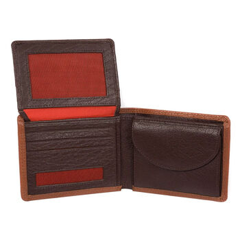 Men's Tan Rfid Wallet With Coin Pouch, 2 of 3