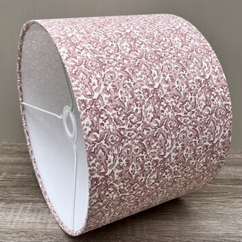 Swinley Blush Pink Damask Patterned Drum Lampshades, 5 of 8